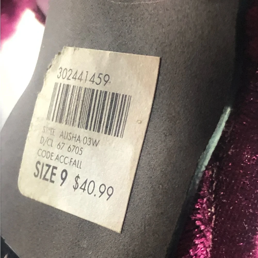 Charlotte Russe 🅝🅦🅞🅣 Burgundy Velvet Platforms Size 9 US - Picture 9 of 11